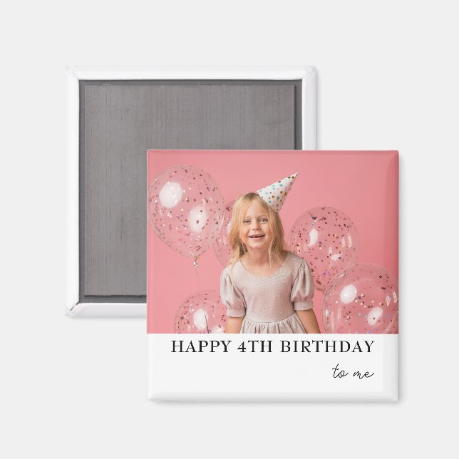 Personalized Photo 1st 2nd 4th 10th Birthday Party Magnet (Front/Back)