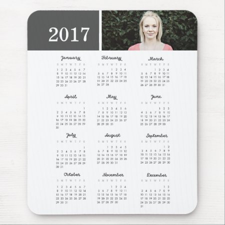 Personalized Photo 2017 Calendar Mouse Pad