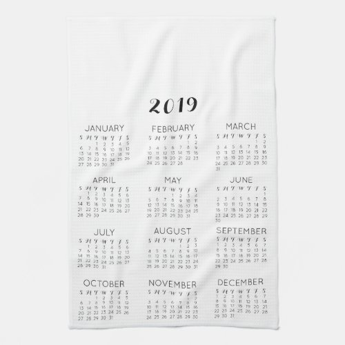 Personalized Photo 2019 Calendar DIY Kitchen Towel