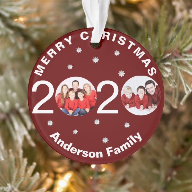 Personalized Photo 2020 Covid Christmas Tree Ornament (Tree)