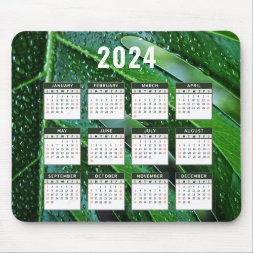 Personalized Photo 2024 Calendar Mouse Pad