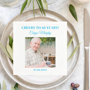 Personalized Photo 30th 40th 50th 60th 70 Birthday Napkins