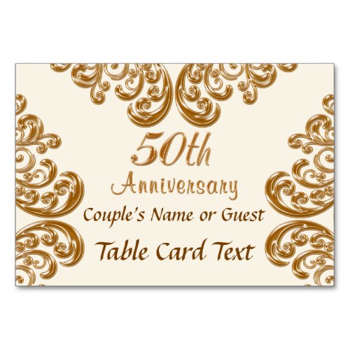 Personalized Photo 50th Anniversary Place Cards