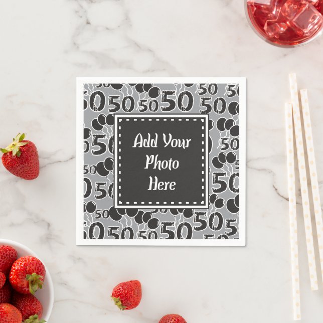 Personalized Photo 50th Birthday Paper Napkins (Insitu)