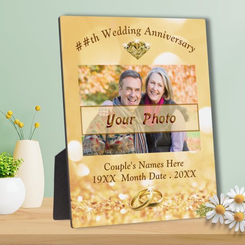 Personalized Photo 50th Wedding Anniversary Plaque