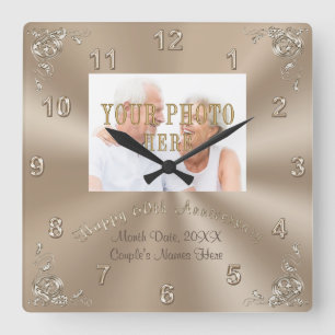 PERSONALIZED PHOTO 60th Wedding Anniversary Clock