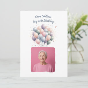 Personalized Photo 85 Years Custom Invitation