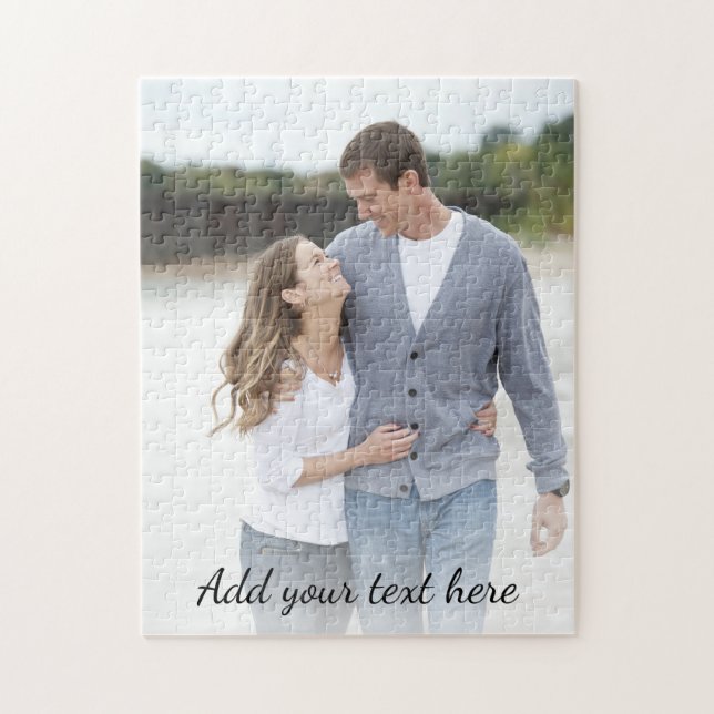 Personalized Photo Add Your Text Jigsaw Puzzle (Vertical)
