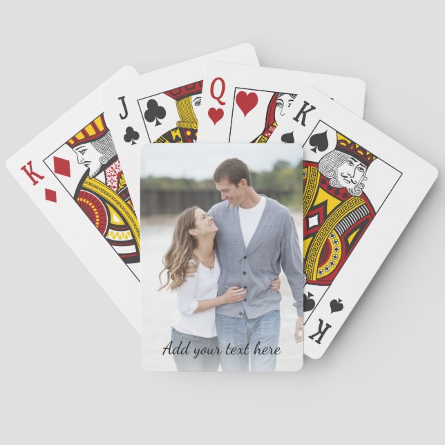 Personalized Photo Add Your Text Poker Cards (Back)