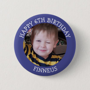 Personalized Photo, Age and Name Birthday  Button