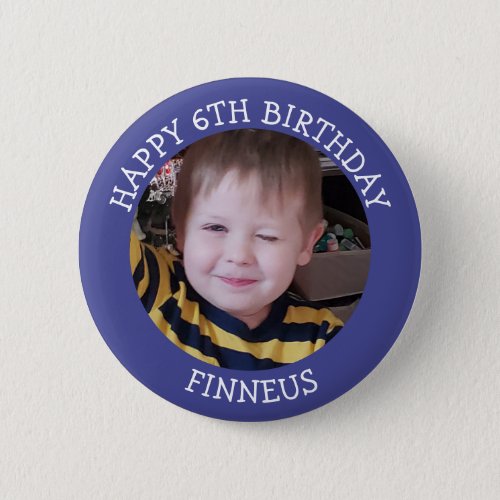 Personalized Photo Age and Name Birthday  Button