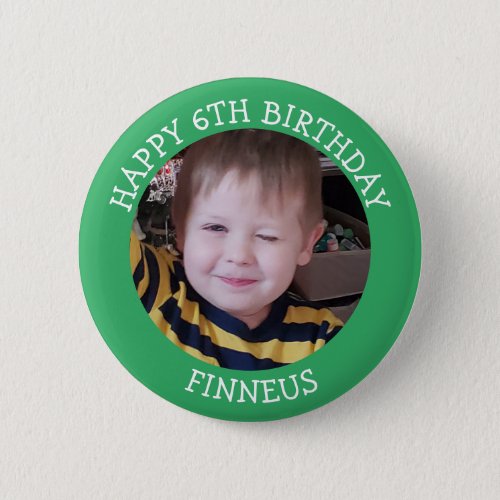 Personalized Photo Age and Name Birthday  Button