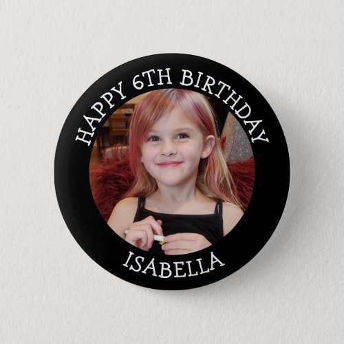 Personalized Photo Age and Name Birthday  Button