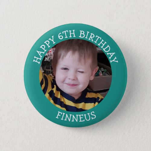 Personalized Photo Age and Name Birthday    Button