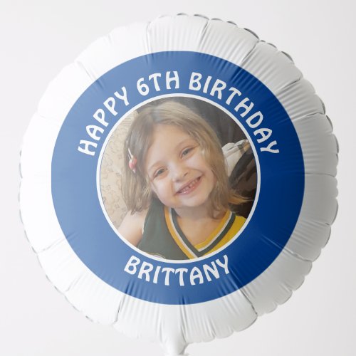 Personalized Photo Age and Name Birthday Party Balloon