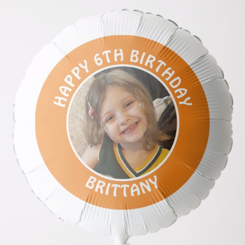 Personalized Photo Age and Name Birthday Party Balloon