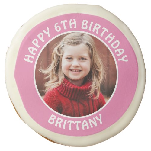 Personalized Photo Age and Name Birthday Party Sugar Cookie