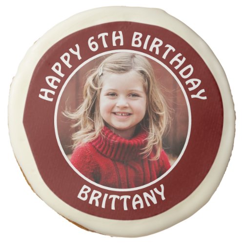 Personalized Photo Age and Name Birthday Party Sugar Cookie