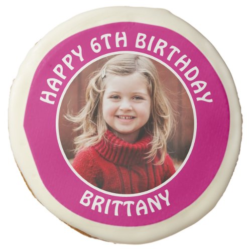 Personalized Photo Age and Name Birthday Party Sugar Cookie