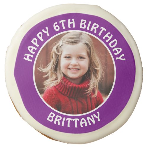 Personalized Photo Age and Name Birthday Party Sugar Cookie