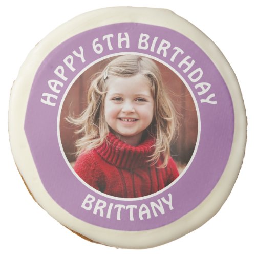 Personalized Photo Age and Name Birthday Party Sugar Cookie