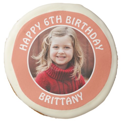 Personalized Photo Age and Name Birthday Party Sugar Cookie