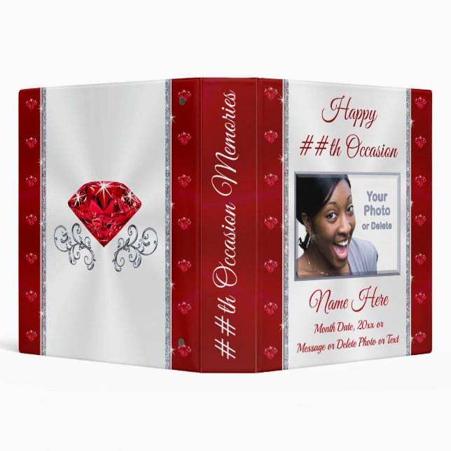 Personalized Photo Album with PHOTO, ANY OCCASION 3 Ring Binder (Background)