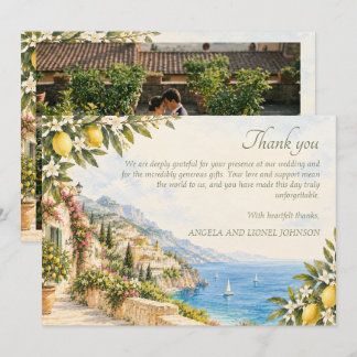 Personalized Photo Amalfi Coast Positano Wedding Thank You Card