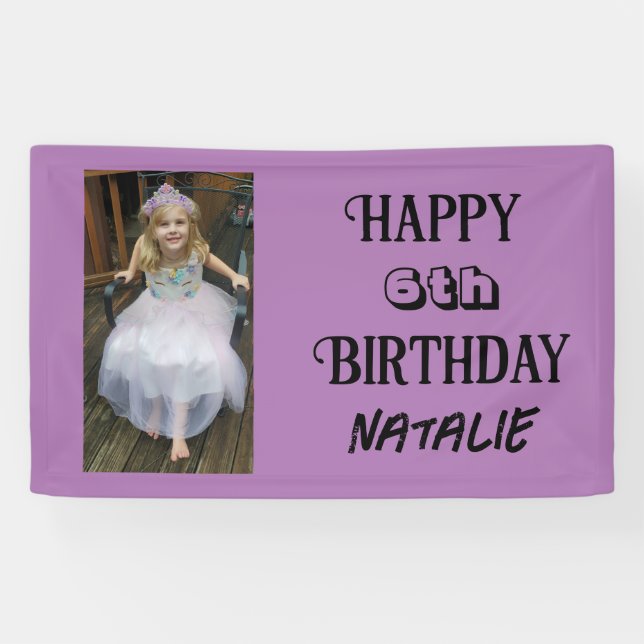 Personalized Photo and Age Happy Birthday Banner (Horizontal)