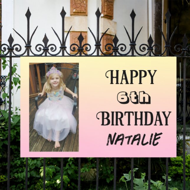 Personalized Photo and Age Happy Birthday Banner (Creator Uploaded)
