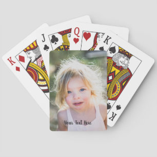 Personalized Photo and Cute Script Text Poker Cards