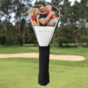 Personalized Photo And Gold Name Golf Clubs Head Cover