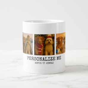 Personalized Photo and Love Heart Best Dog Parent Giant Coffee Mug