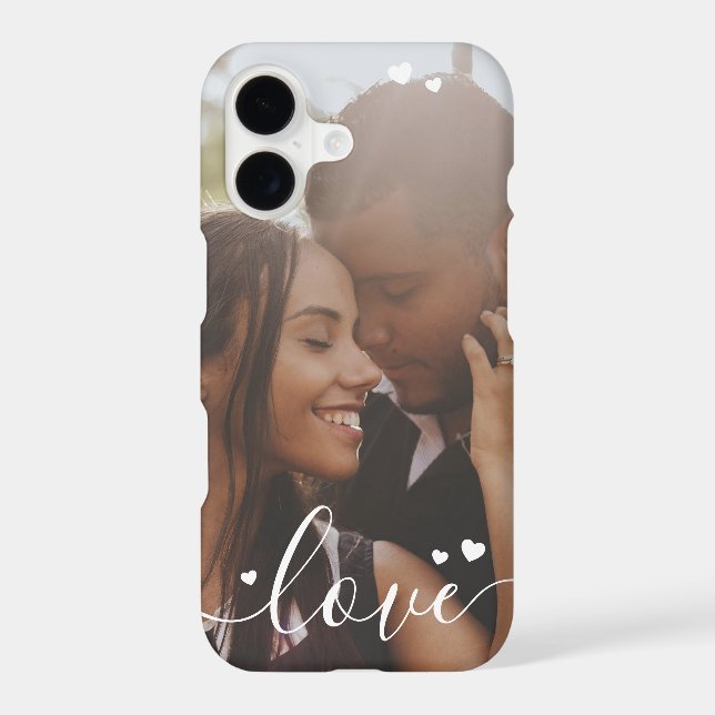 Personalized Photo and Love Hearts Case-Mate iPhone Case (Back)