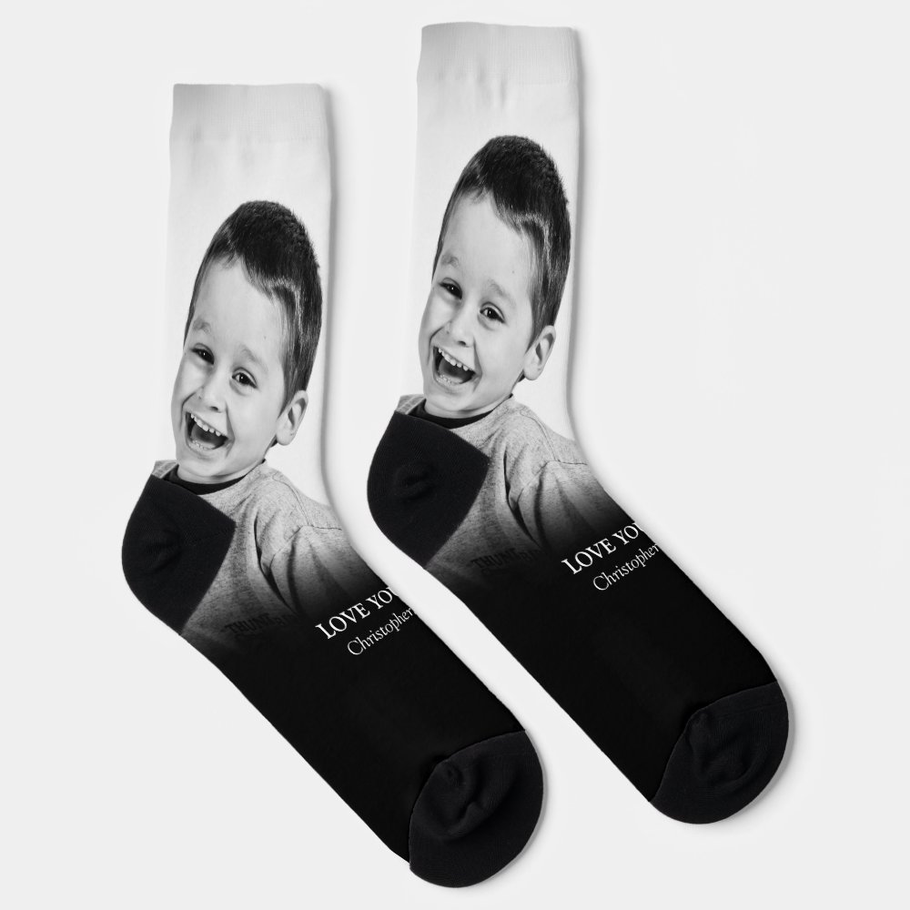 Disover Personalized Photo And Message Socks