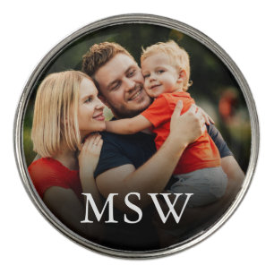Personalized Photo and Monogram Initials Golf Ball Marker