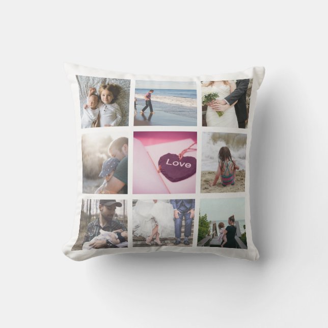 Personalized Photo and monogram Throw Pillow (Front)