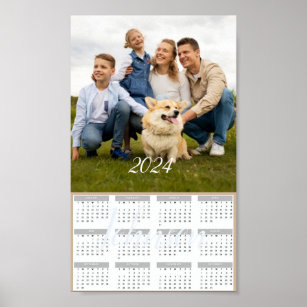 Personalized photo and name 2024 calendar   poster