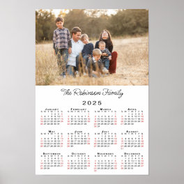 Personalized Photo and Name 2025 Calendar Poster
