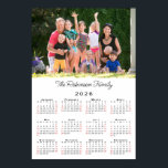 Personalized Photo and Name 2026 Calendar Poster<br><div class="desc">Keep the people you love nearby with a personalized 2026 calendar poster. Replace the sample photo and name with your own in the sidebar. The custom text is in a black handwritten script font. Below it is an easy to read 2026 calendar with black weekdays and red weekend dates on...</div>