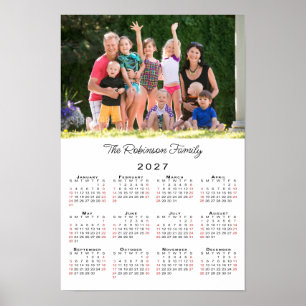 Personalized Photo and Name 2027 Calendar Poster
