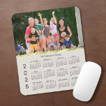 Personalized Photo and Name Beige 2025 Calendar Mouse Pad<br><div class="desc">Keep the people you love nearby with a personalized 2025 calendar mouse pad. Replace the sample photo and name with your own in the sidebar. The custom text is in a modern black script font. Below it is an easy to read black 2025 calendar on a neutral beige background. Makes...</div>