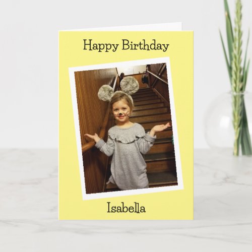 Personalized Photo and name Childs Birthday Card