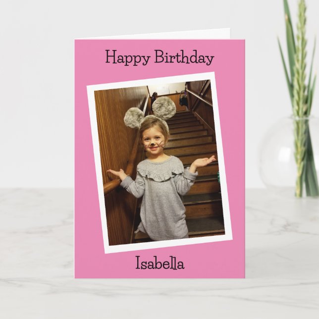 Personalized Photo and name Child's Birthday Card (Front)