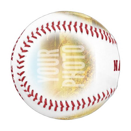Personalized Photo And Name Circle Baseball