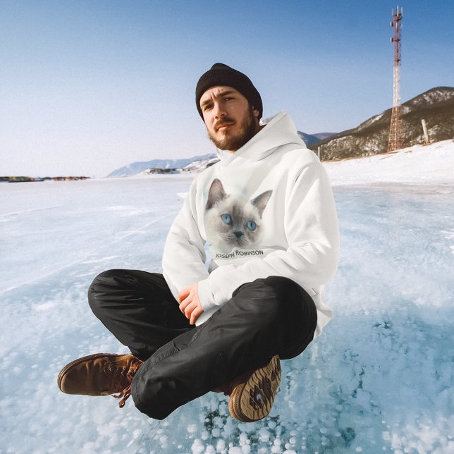 Personalized Photo and Name Custom Men's Cute Hoodie (Creator Uploaded)