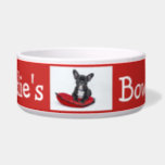 Personalized Photo and Name Dog Bowl<br><div class="desc">Great custom pet gift for dog or cat owners. Add your dog's picture to this cute dog bowl with their name and paw prints.</div>