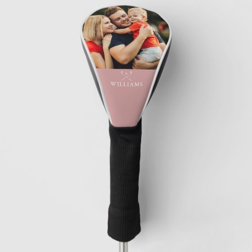 Personalized Photo And Name Dusty Rose Pink Golf Head Cover