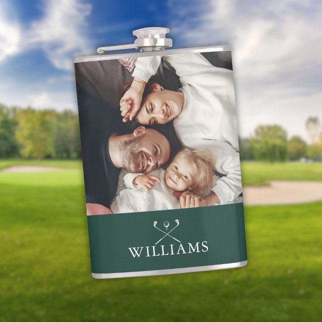 Personalized Photo And Name Emerald Green Flask (Personalized Photo And Name Emerald Green Flask)