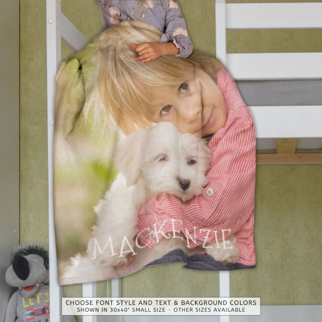 Personalized Photo and Name Fleece Blanket (Creator Uploaded)